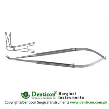 Micro Vascular Scissors Round Handle - Delicate Blades - Angled 90° Stainless Steel, 16.5 cm - 6 1/2"